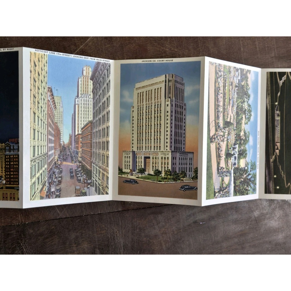 Vintage 40s SOUVENIR FOLDER of GREATER KANSAS CITY Postcard Album, Attractions - Picture 13 of 16